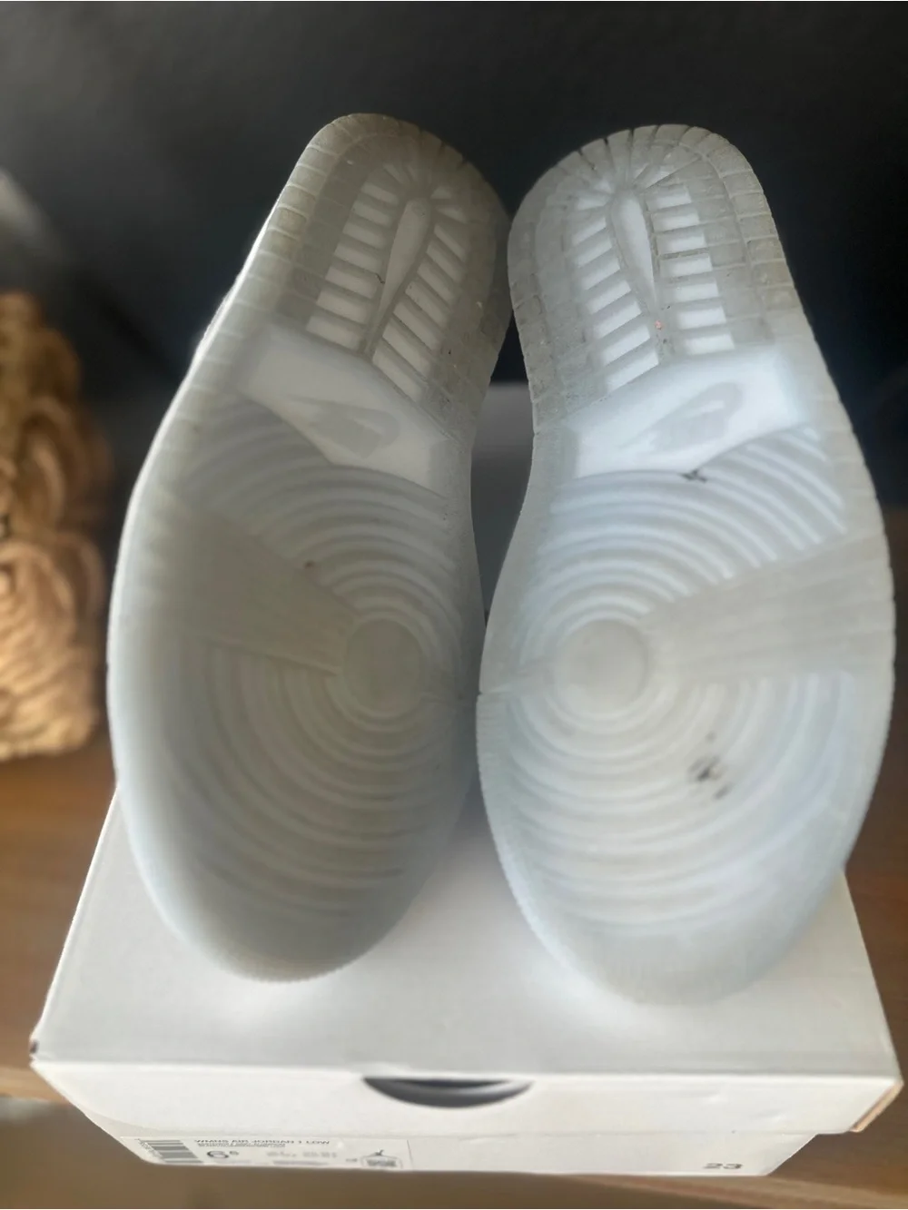 Jordan Womens Low-Top Sneakers in White and Light Gray